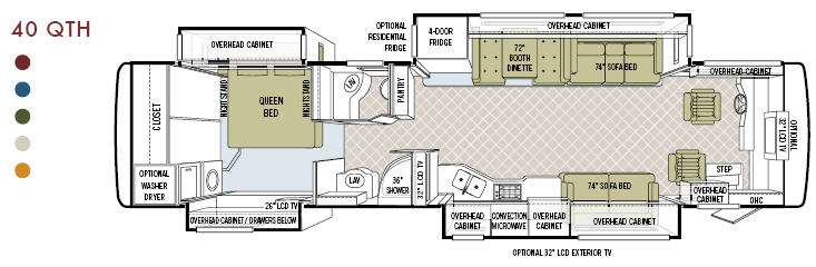 2010 Tiffin Phaeton 40QTH Floorplan