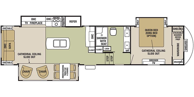 2017 Forest River Cedar Creek 35IK Floorplan