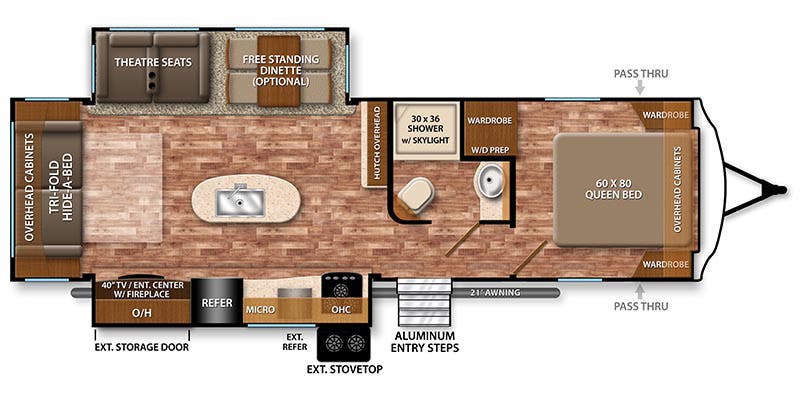 2017 Grand Design Reflection 297RSTS Floorplan