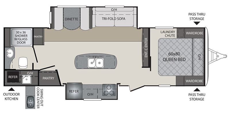 2018 Keystone BULLET-PREMIER 26RBPR Floorplan