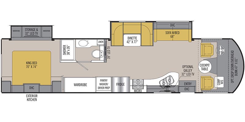 2018 Coachmen Mirada 35 KB Floorplan