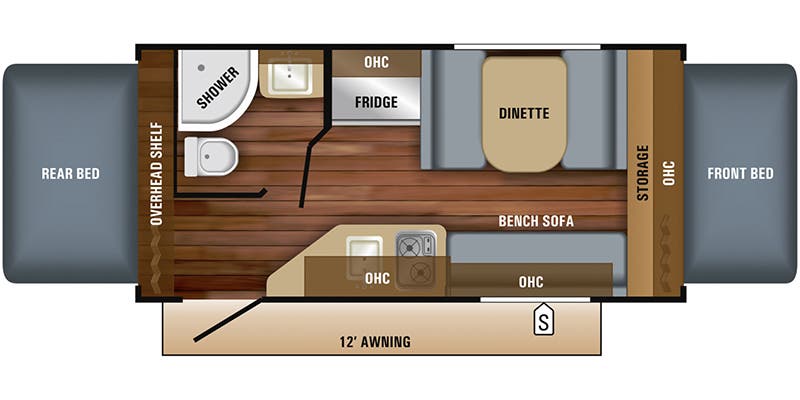 2018 Jayco Jay Feather 16XRB Floorplan