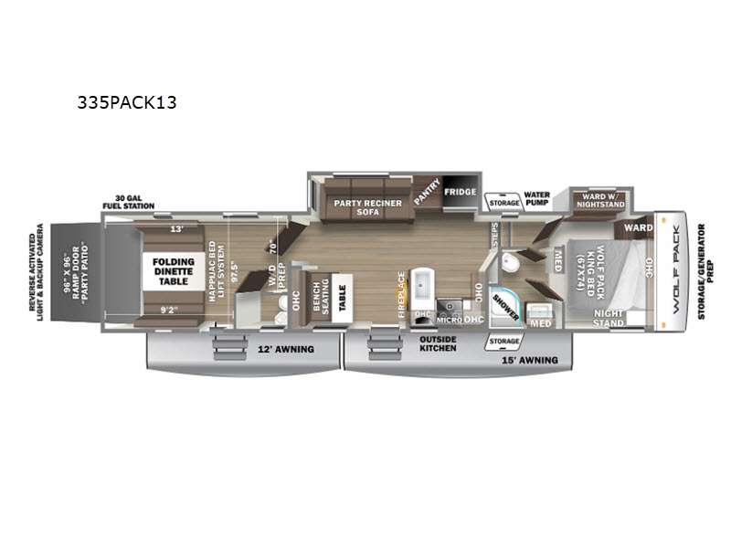 2021 Forest River Wolf Pack 335Pack13 Floorplan