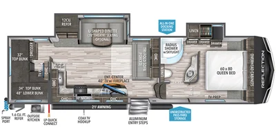 2022 Grand Design Reflection 28BH Floorplan