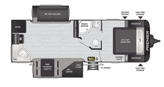 2021 Keystone BULLET-PREMIER 24RKPR Floorplan