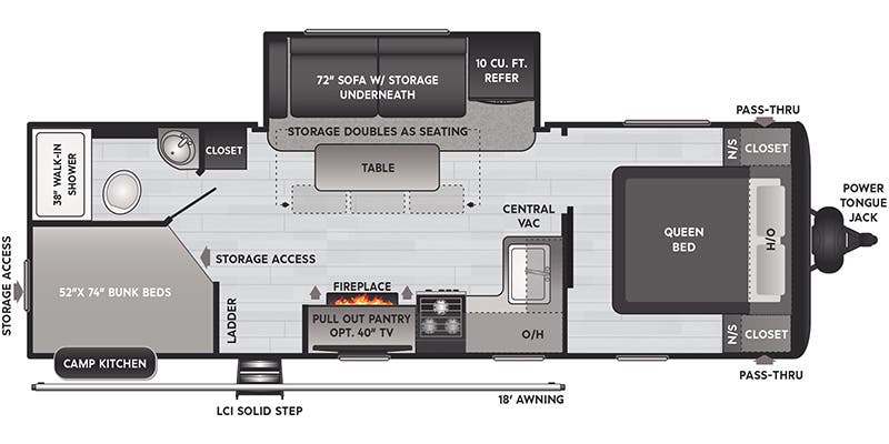 2021 Keystone Hideout 250BH Floorplan