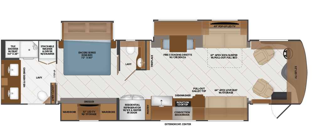 2023 Fleetwood Discovery LXE 40M Floorplan