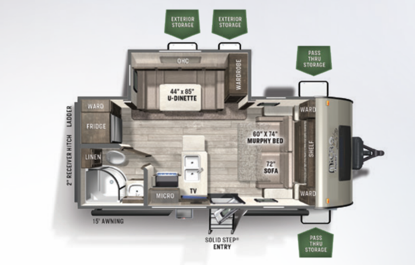 2022 Flagstaff MicroLite 21DS Floorplan