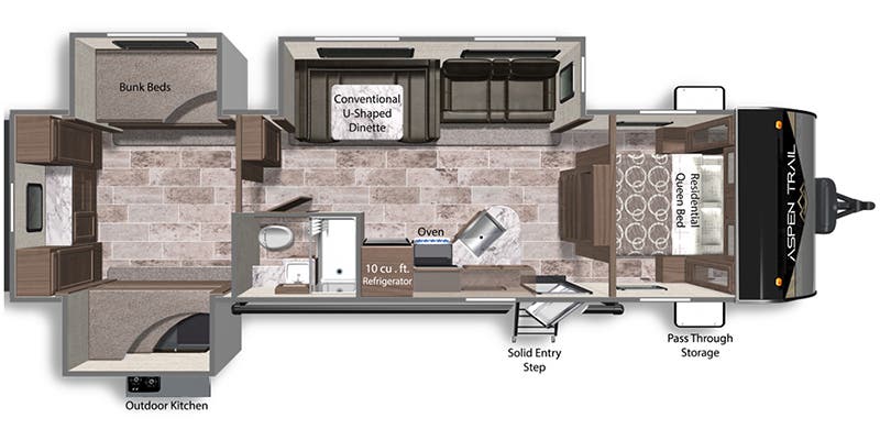 2023 Dutchmen Aspen Trail 3230BHS Floorplan