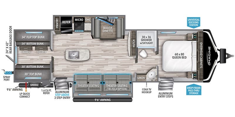 2023 Grand Design Imagine 3210BH Floorplan