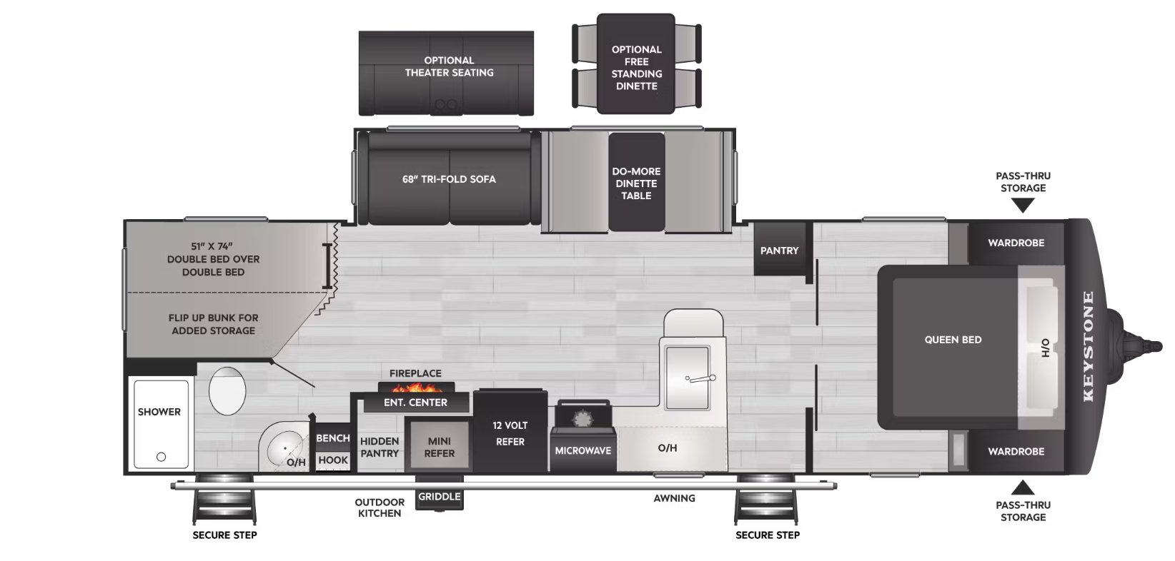 2026 Keystone BULLET 290BHS Floorplan