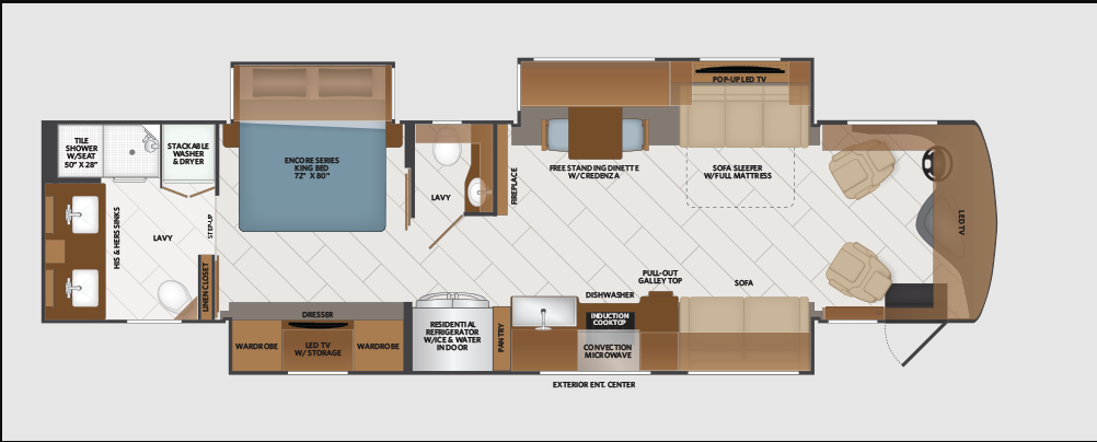 2026 Fleetwood Discovery LXE 40M Floorplan