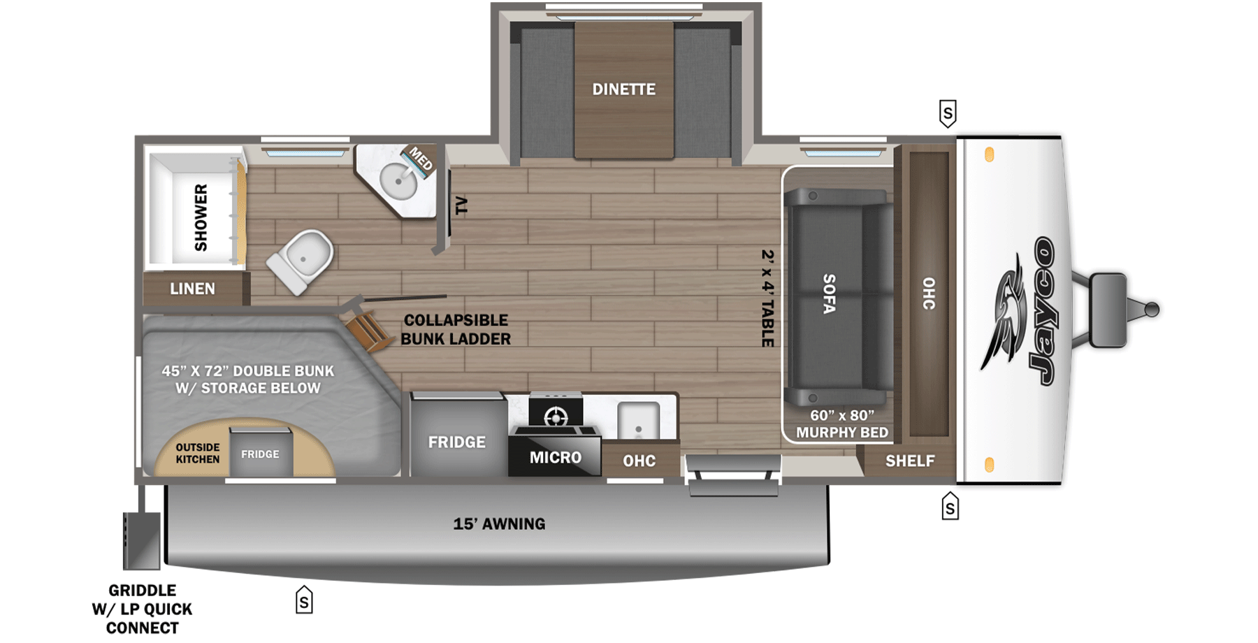 2026 Jayco Jay Feather Air 19MBS Floorplan