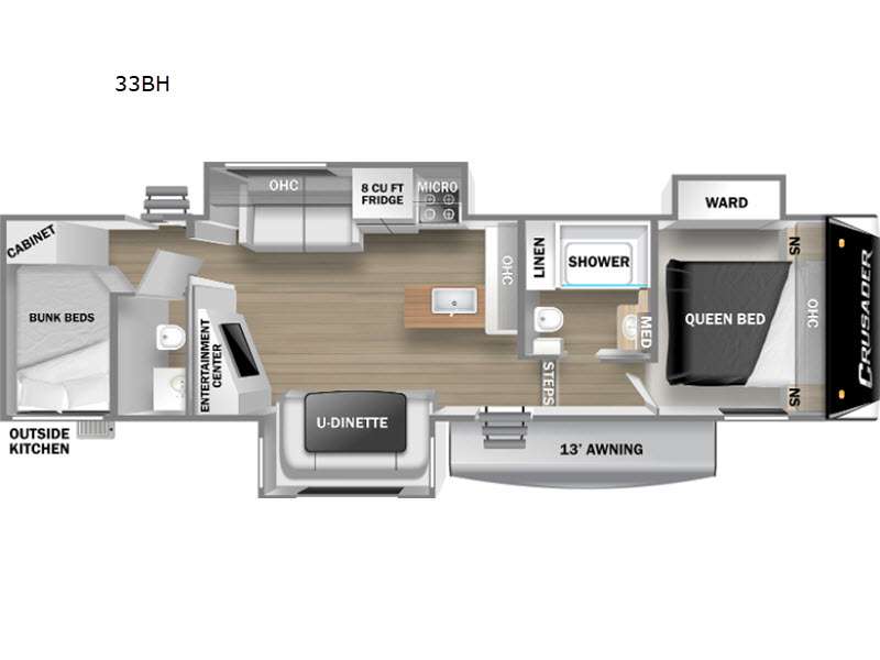NEW 2022 FOREST RIVER CRUSADER 33 BH