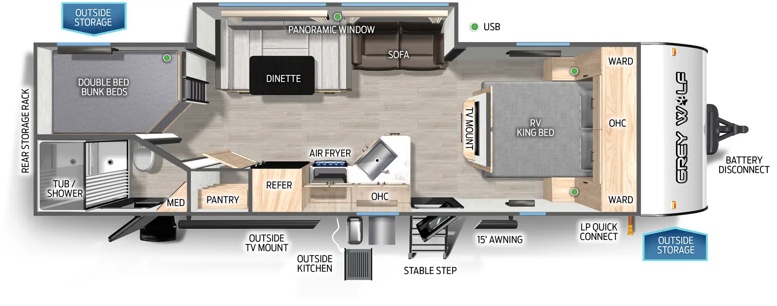Grey Wolf 26DBHBL Floorplan