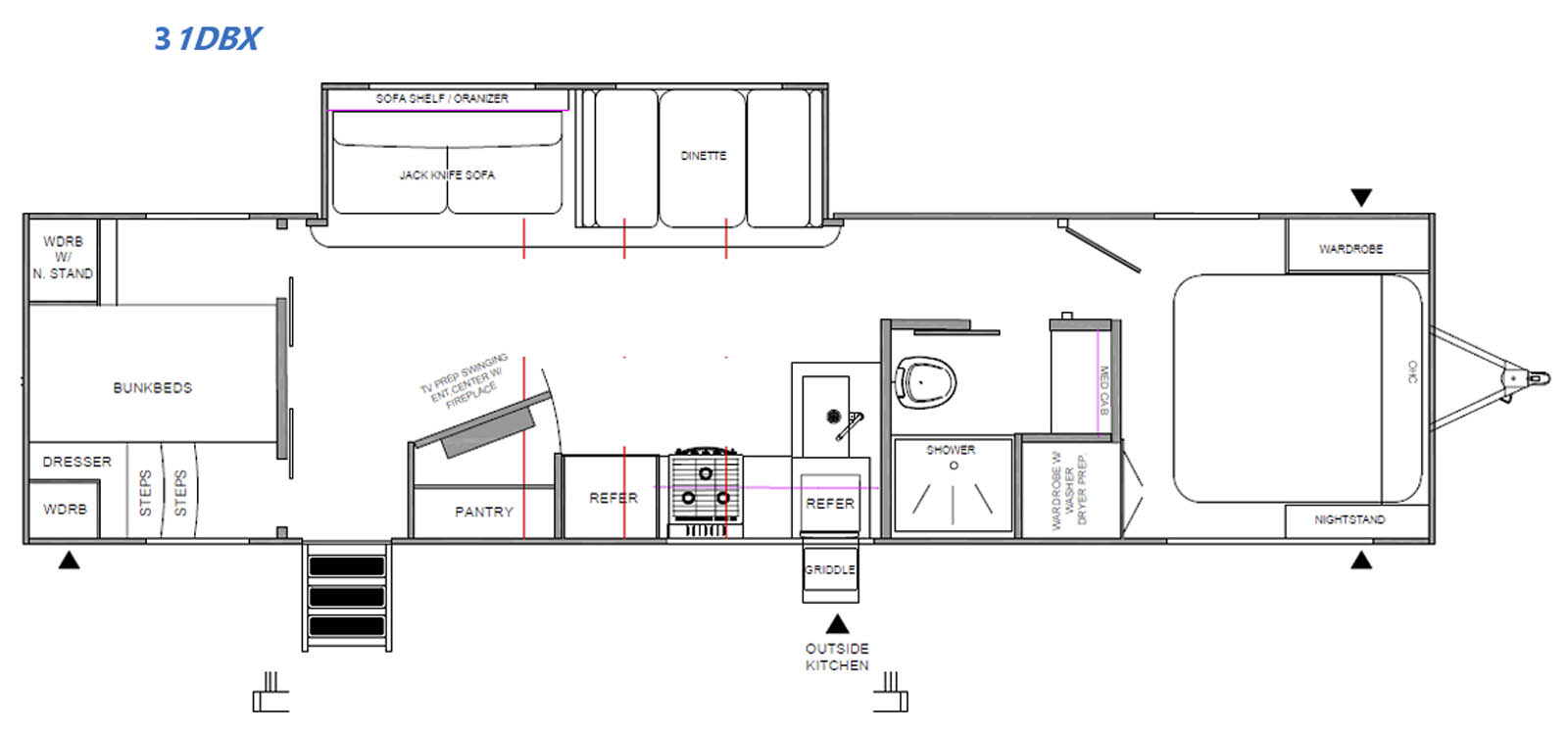 Alpha Wolf 31DBX Floorplan