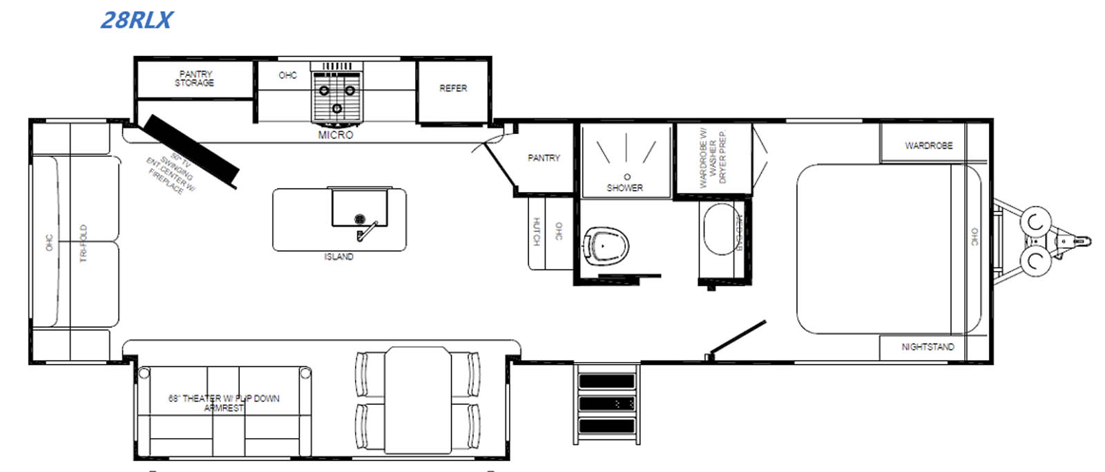 Alpha Wolf 28RLX Travel Trailer Floorplan