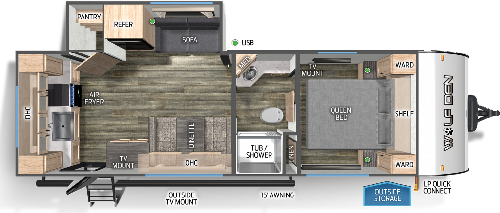 Cherokee Wolf Den 232MB Travel Trailer 