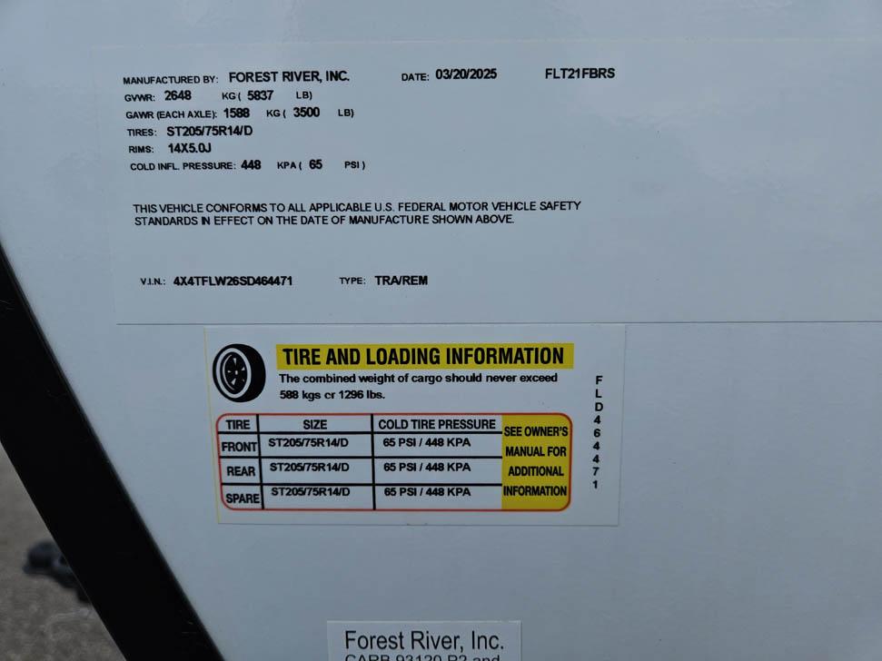 2025 Flagstaff Micro Lite 21FBRS Light Weight Travel Trailer