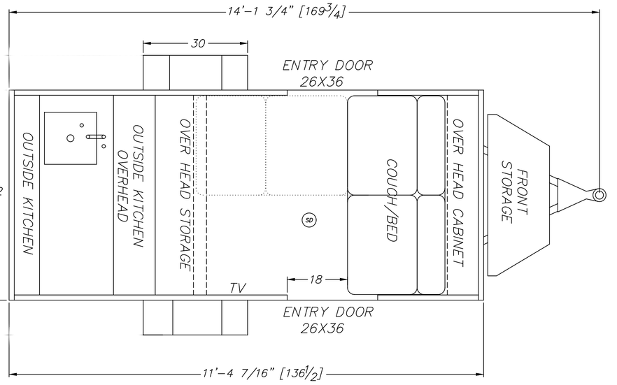 Modern Buggy 12LRK Camper Floorplan