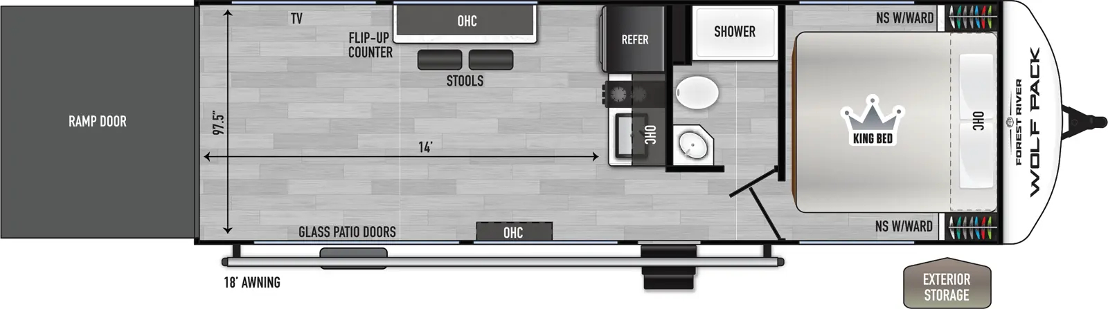 Wolf Pack 25-14 Toy Hauler Floorplan