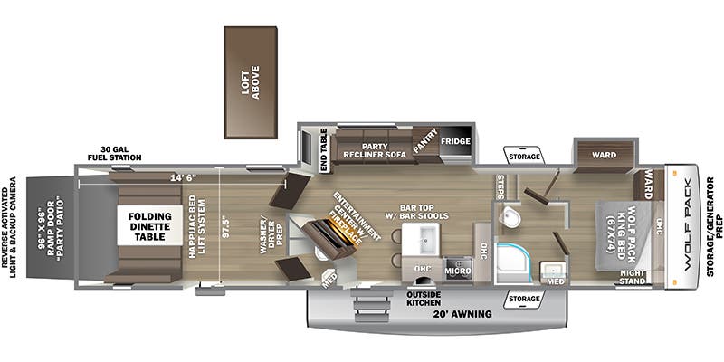 Used Toy Hauler 5th Wheel Floorplan