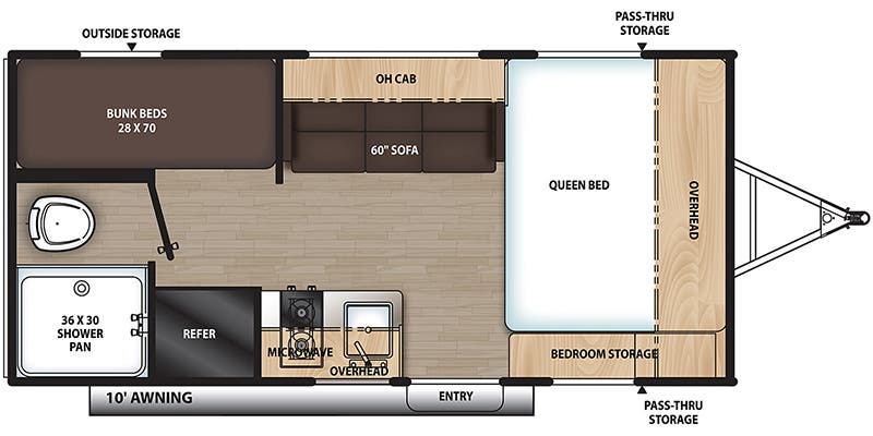 Used Coachmen Catalina 164BH Floorplan