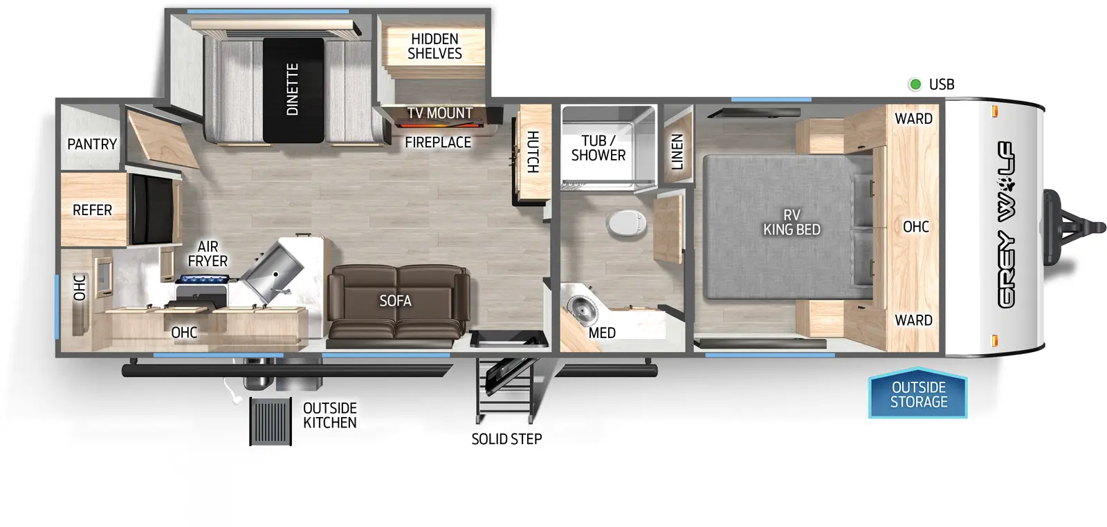 Grey Wolf 26SS Camper Floorplan