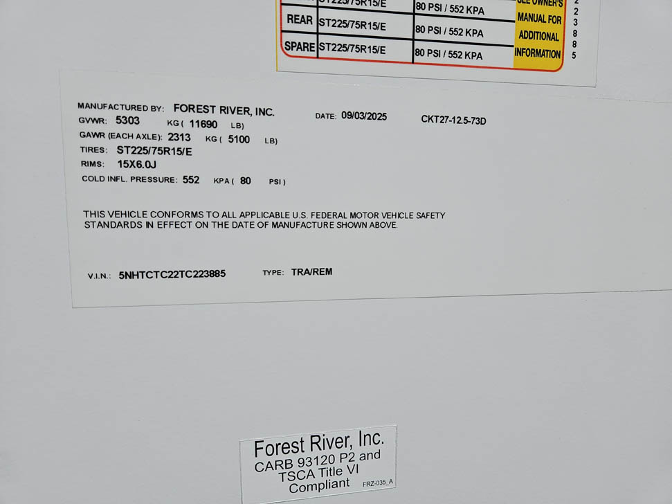 2026 Cherokee Wolf Pack 27-12.5 Toy Hauler Trailer with 12' Garage