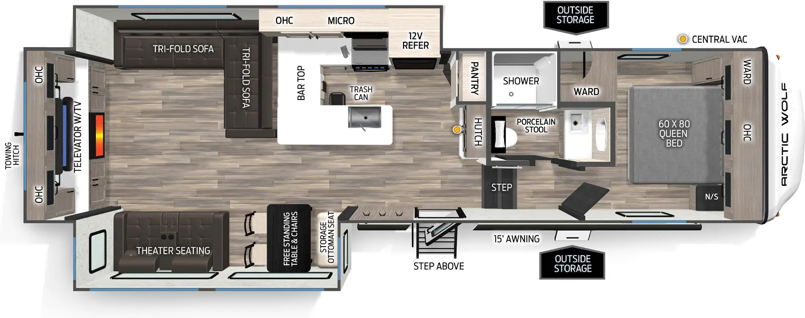 53-No-28ページ Arctic Wolf 289PANO 5th Wheel for sale all seasons rv streetsboro