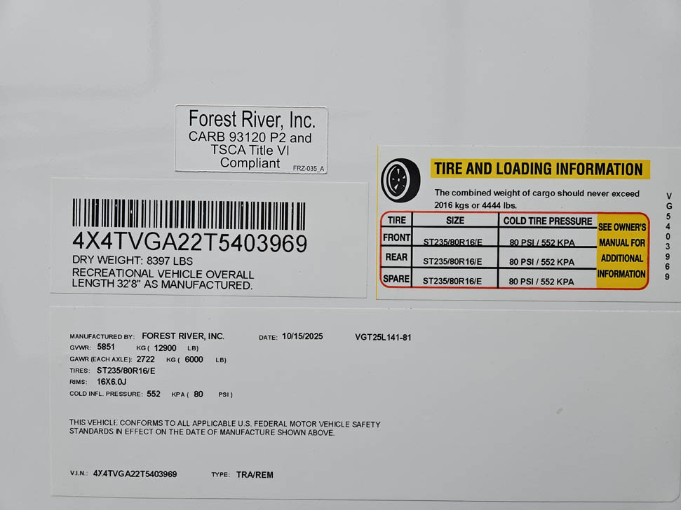 2026 Cherokee Rogue Armored 25L141 Toy Hauler Trailer for Sale