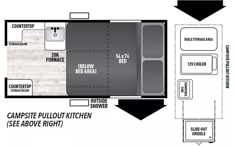 Coachmen Clipper EXPLORE 9.0 TD camping trailer floorplan diagram.