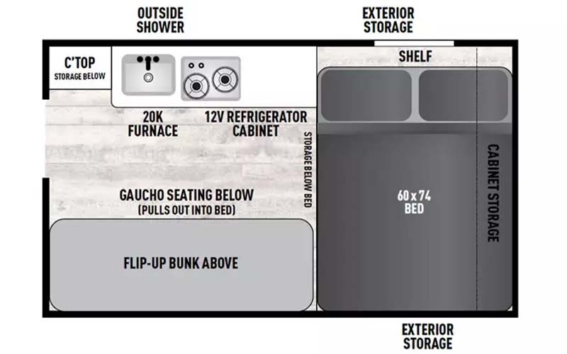 Coachmen Clipper 12.0TD XL camping trailer floorplan diagram.