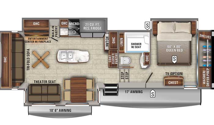 2021 Jayco Eagle 321RSTS FW floor plan diagram