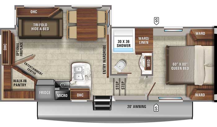 2021 Jayco Eagle HT 24RE FW floor plan diagram