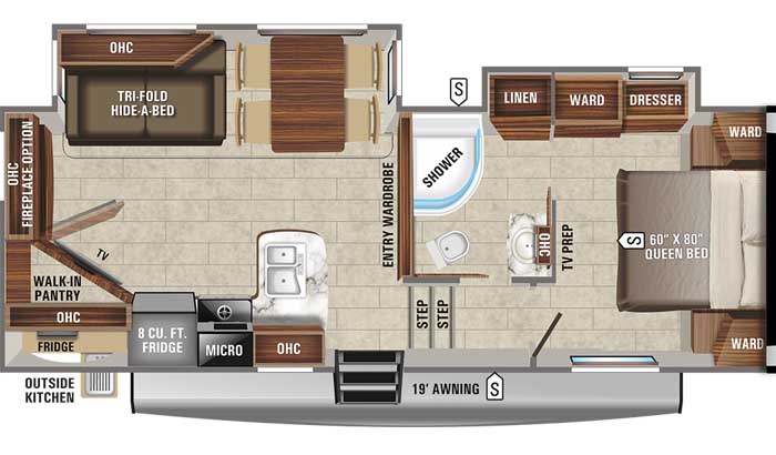 2021 Jayco Eagle HT 25.5REOK FW floor plan diagram