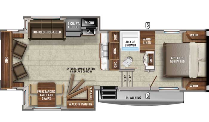 2021 Jayco Eagle HT 27RL FW floor plan diagram