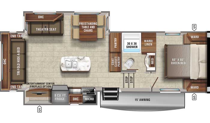 2021 Jayco Eagle HT 27RS FW floor plan diagram