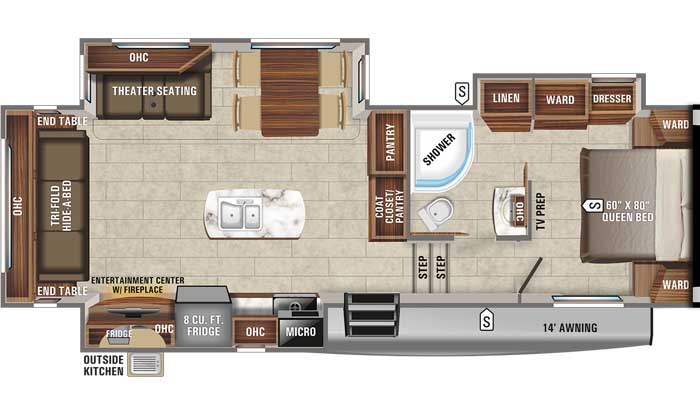 2021 Jayco Eagle HT 28.5RSTS FW floor plan diagram