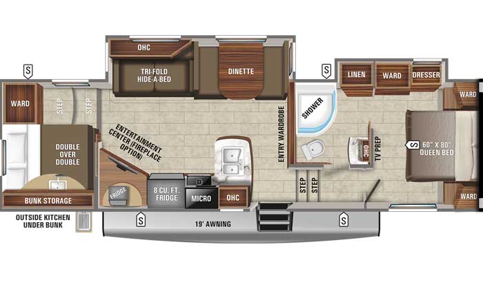 2021 Jayco Eagle HT 29.5 BHDS FW floor plan diagram