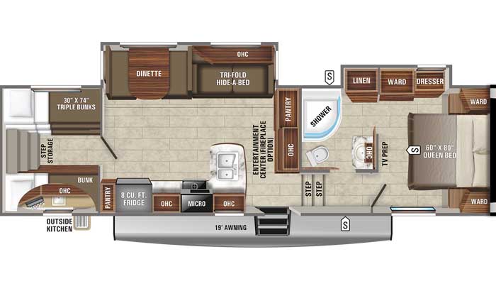 2021 Jayco Eagle HT 29.5BHOK FW floor plan diagram