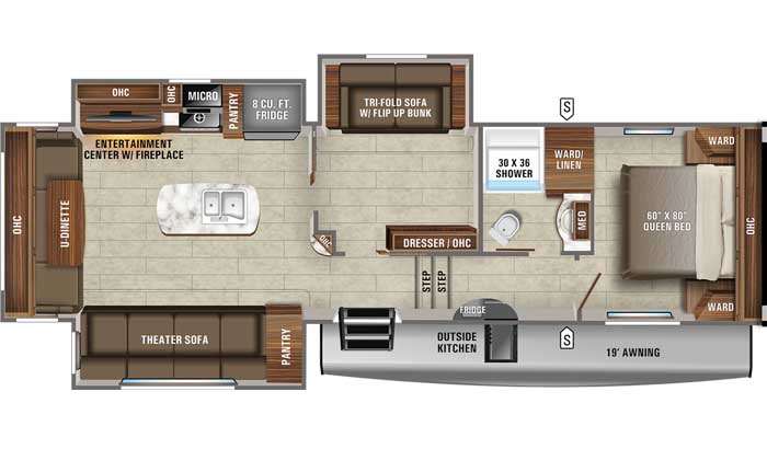 2021 Jayco Eagle HT 31MB FW floor plan diagram