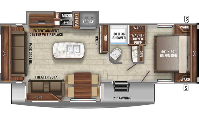 2021 Jayco Eagle HT 274CKDS TT floor plan diagram