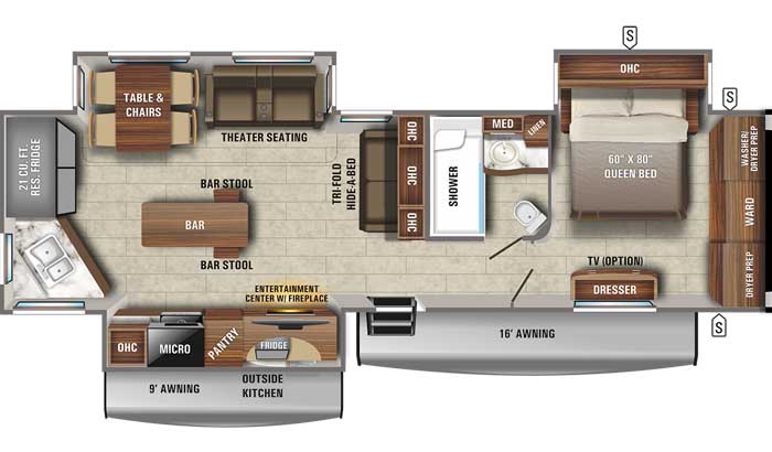 2021 Jayco Eagle 332CBOK TT floor plan diagram