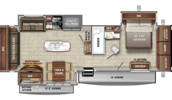 2021 Jayco Eagle 334RLOK TT floor plan diagram