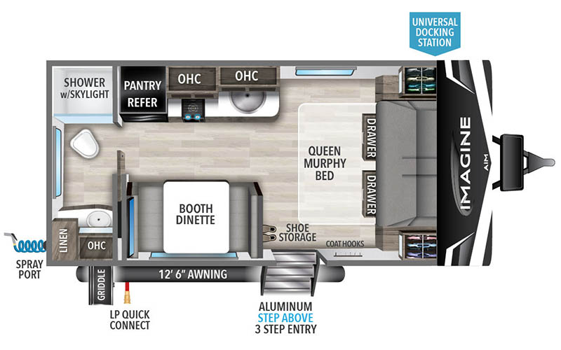 Grand Design AIM 15RB floor plan diagram