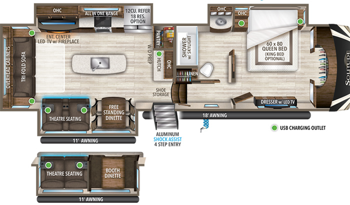 Solitude 3540GK floor plan diagram.