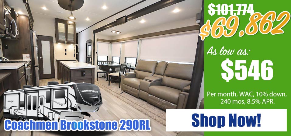 2022 Coachmen Brookstone 290 RL. Reg: $101,774 Sale: $69,862