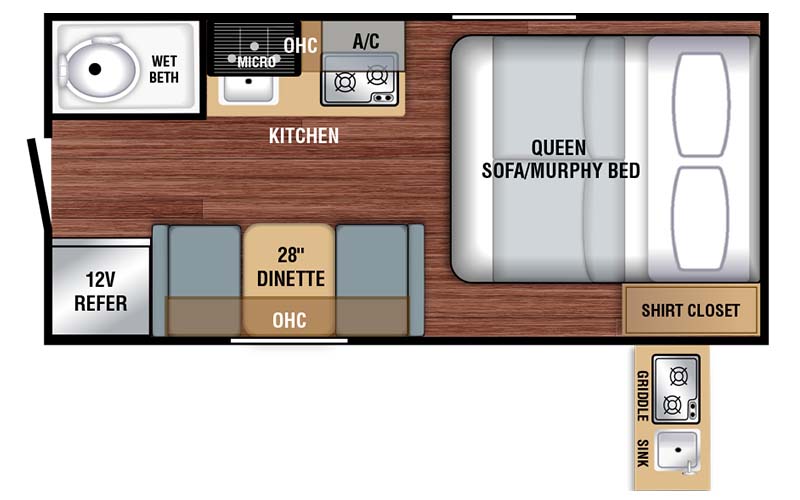 Braxton Creek Bushwhacker Plus zzz teardrop trailer floorplan diagram.