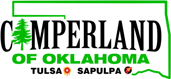 Logo for Camperland of Oklahoma, and RV dealer in Tulsa and Sapulpa.